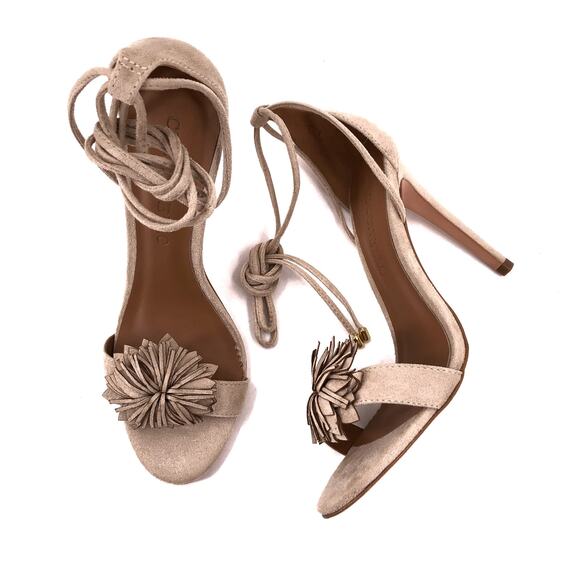 Cecconello Tan Leather Suede Stiletto Heels Sz 7 - Picture 1 of 11